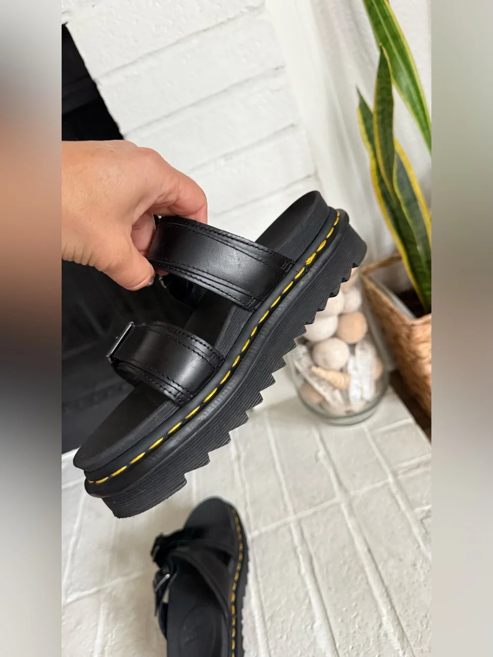 Dr. Martens Josef Hydro Leather Platform Sandals Black Double Buckle EU 38 US 6 - Picture 11 of 11